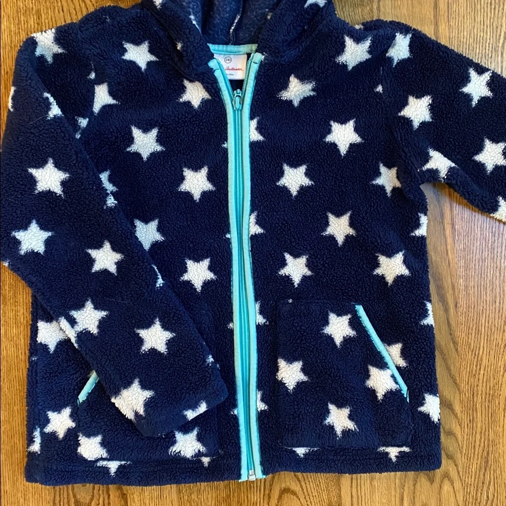 Girls fleece pullover full zip size 10-12 bundle of (2) graphic pattern stars